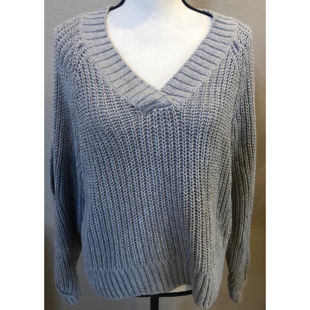 Leith Wool V Neck Cable Knit Size Small